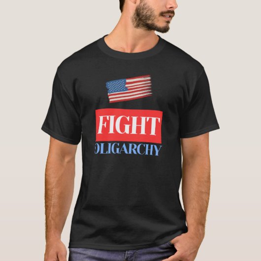 Oligarchie bestrijden -  Amerikaanse vlag T-shirt (Voorkant)