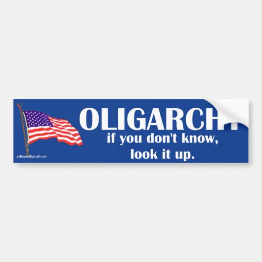 oligarchie bumpersticker (Voorkant)