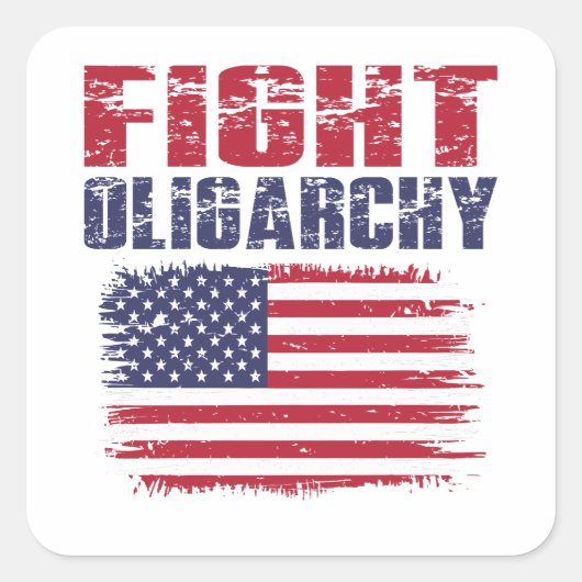 Oligarchie Protesteer Vierkante Sticker (Voorkant)
