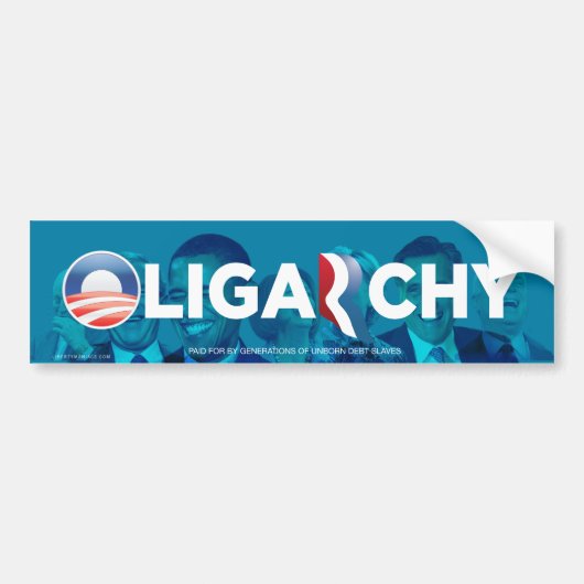 Oligarchy Anti-Obamny Bumpersticker (Voorkant)