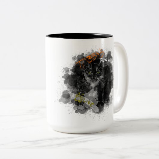 Olijf 15oz Mok met twee tonijnen (Voorkant rechts)