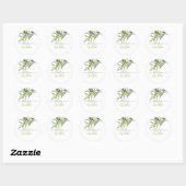 Olijf Baby shower Dank u Ronde Sticker (Vel)