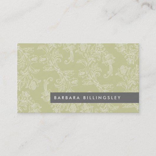 Olijf  Bloempatroon Visitekaartje Design (Voorkant)