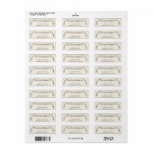 Olijf Botanisch Huwelijk Retouradres Label (Full Sheet)