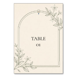 Olijf Botanische Boog Huwelijk Tafel Nummerkaart Kaart