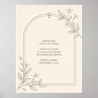 Olijf Botanische Gelieve Ons Gastboek Te Onderteke Poster