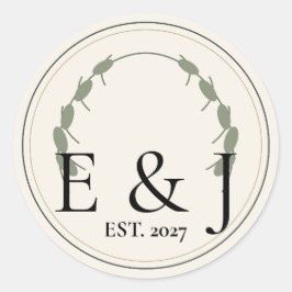 Olijf Botanische Trouw Envelope Zegel Sticker