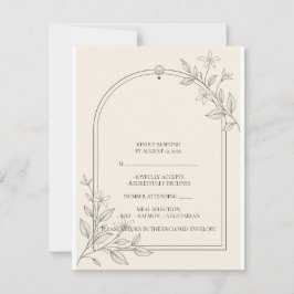 Olijf Botanische Trouw RSVP Kaart