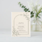 Olijf Botanische Trouw RSVP Kaart (Staand voorkant)