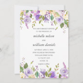 Olijf | Chic Lavender Waterverf Floral Wedding Kaart (Voorkant)