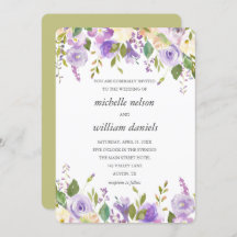 Olijf | Chic Lavender Waterverf Floral Wedding