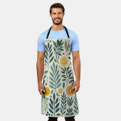 Olijf & Citrus Print Schort (Gedragen)