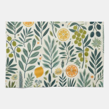 Olijf & Citrus Print Theedoek