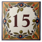  Olijf Custom House Nummer Plaqueteken Tegeltje (Voorkant)