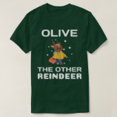 Olijf de andere rendiersoort, grappige kerst t-shirt (Design voorkant)