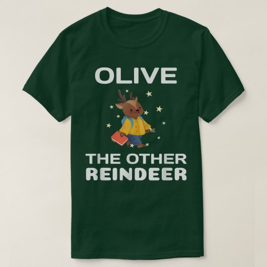 Olijf de andere rendiersoort, grappige kerst t-shirt (Design voorkant)