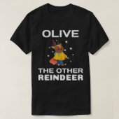 Olijf de andere rendiersoort, grappige kerst t-shirt (Design voorkant)