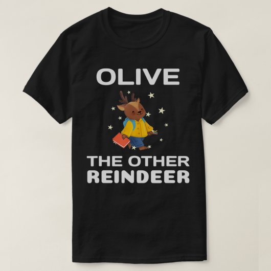 Olijf de andere rendiersoort, grappige kerst t-shirt (Design voorkant)