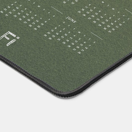 Olijf Desk Mat met Mid-Year Calendar (Hoek)