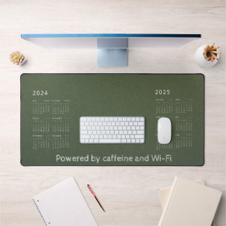 Olijf Desk Mat met Mid-Year Calendar
