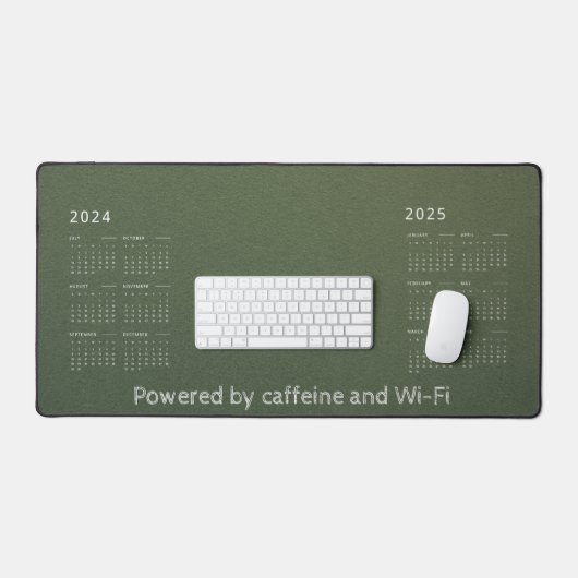 Olijf  Desk Mat met Mid-Year Calendar (Keyboard & Muis)