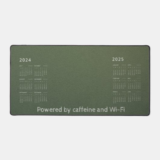 Olijf Desk Mat met Mid-Year Calendar (Voorkant)