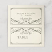 Olijf Elegant Gotische Tarot Kaart Bruiloft Plaatskaartje (Buitenkant ongevouwen)