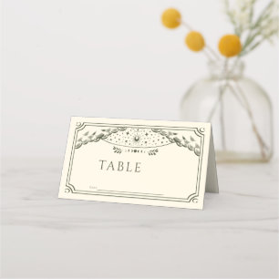 Olijf Elegant Gotische Tarot Kaart Bruiloft Plaatskaartje
