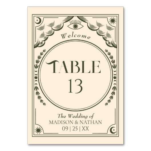  Olijf Elegante Mystieke Tarot bruiloft Kaart (Voorkant)