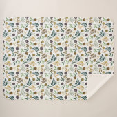 Olijf- en bladpatroon in het najaar sherpa deken (Voorkant (horizontaal))