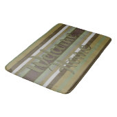 Olijf en Blauwgroen groene streep Badmat (Gekanteld)