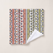 Olijf- en bruine geometrische etnische ornament bad handdoek (Wasdoekje)