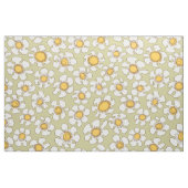 Olijf en goud Single Line Daisy Pattern Stof (Yard (91,4 cm))