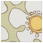 Olijf en goud Single Line Daisy Pattern Stof (Close Up)