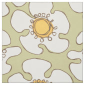 Olijf en goud Single Line Daisy Pattern Stof (Swatch)