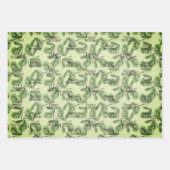 Olijf en groen patroon gepersonaliseerde boodschap inpakpapier vel (Voorkant 3)