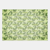 Olijf en groen patroon gepersonaliseerde boodschap inpakpapier vel (Voorkant)