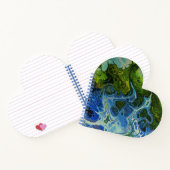 Olijf en Ice Blue Faux Marble Heart Notitieboek (Binnen)