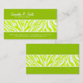 Olijf en kalk Groen Zebra Stripe Visitekaartje (Voorkant / Achterkant)