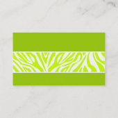 Olijf en kalk Groen Zebra Stripe Visitekaartje (Achterkant)