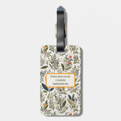 Olijf en Kruiden Minimale Elegant Gepersonaliseerd Bagagelabel (Achterkant verticaal)