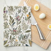 Olijf en Kruiden Minimale Elegant Gepersonaliseerd Theedoek (Quarter Fold)