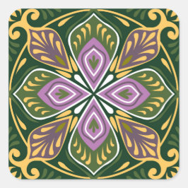 Olijf- en lavendel Azulejos Vierkante Sticker