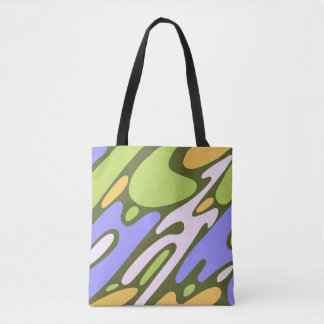 Olijf- en lavendel diagonaal penseelstreekpatroon tote bag