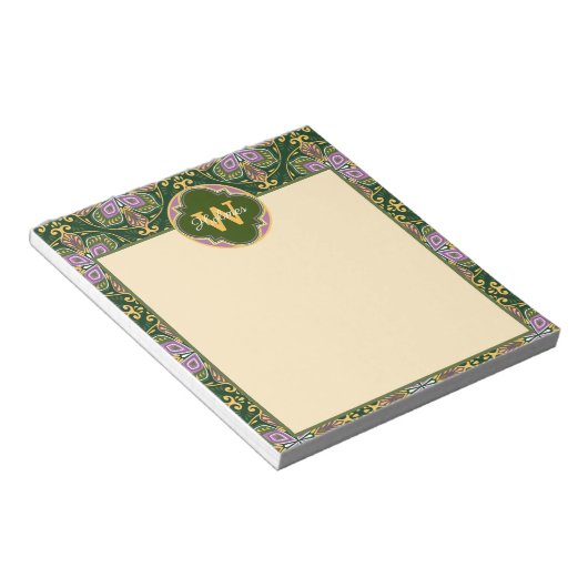  Olijf en lavender Azulejos Notitieblok (Schuin)