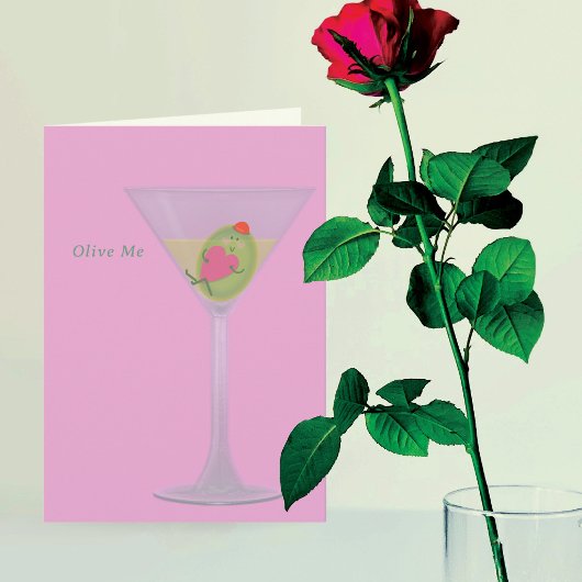 Olijf en Martini Valentijnsdagkaart Bedankkaart
