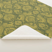 Olijf en Mosterd Fancy Damask Sherpa Blanket Deken (3/4)