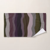 Olijf en Paarse golvende strepen Bad Handdoek (Handdoek)