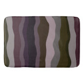 Olijf en Paarse golvende strepen Badmat (Voorkant)