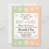 Olijf en perzik winter sneeuwvlokken Geslacht onth Kaart (Voorkant)